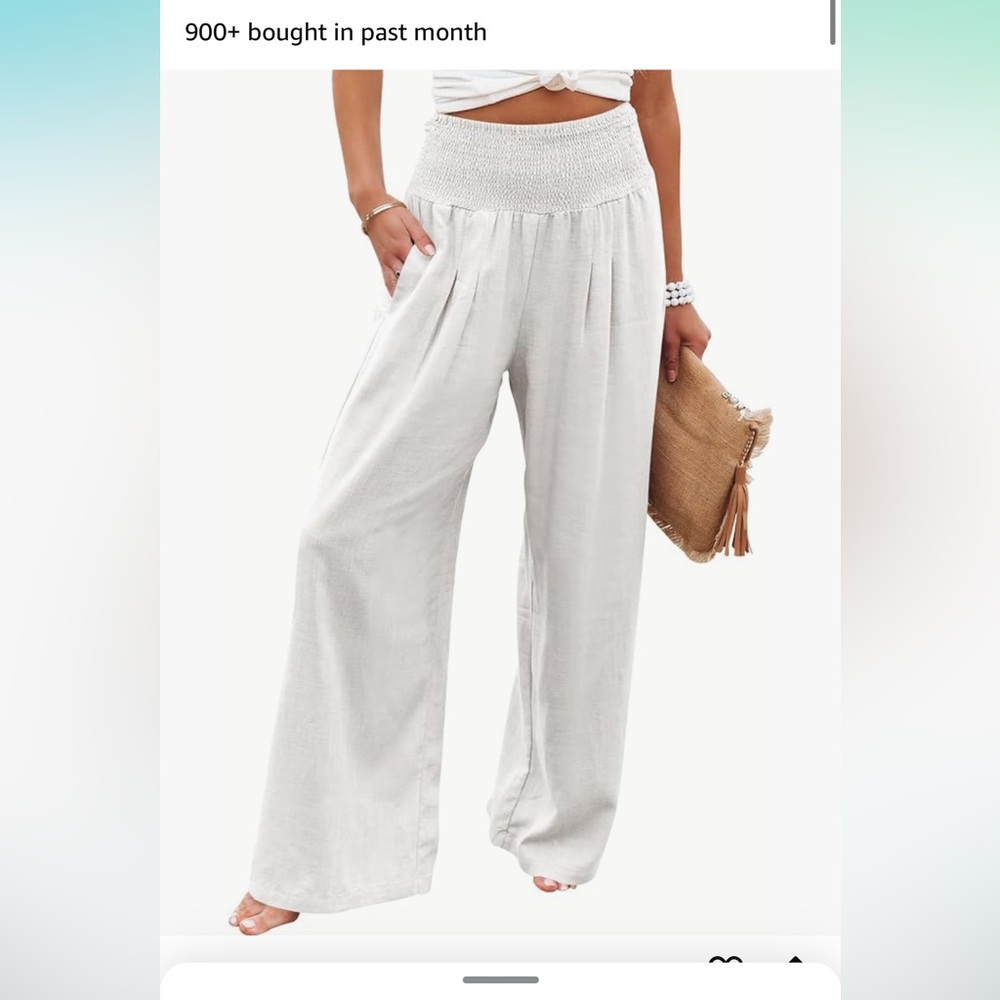 Anrabess white wide leg linen palazzo pants. Size small. Brand new.